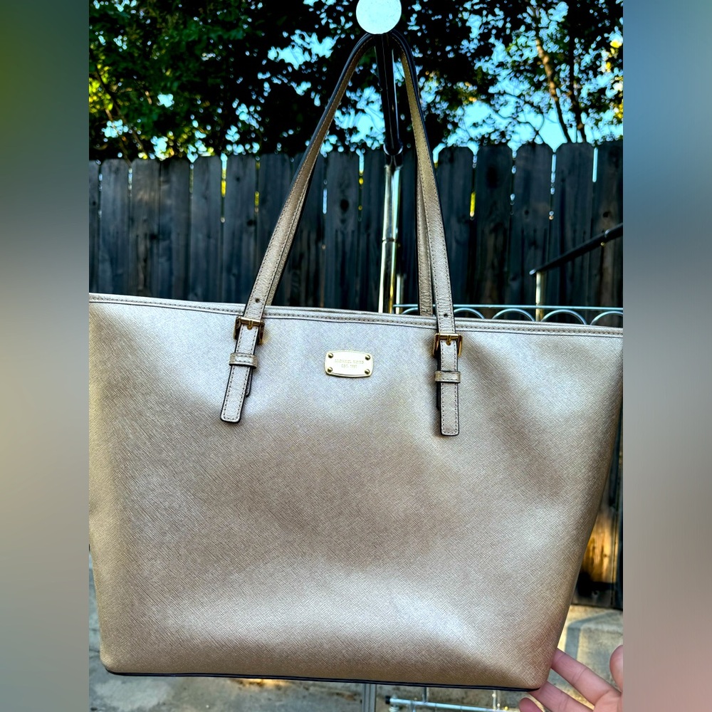 Bronzy gold large Michael Kors tote